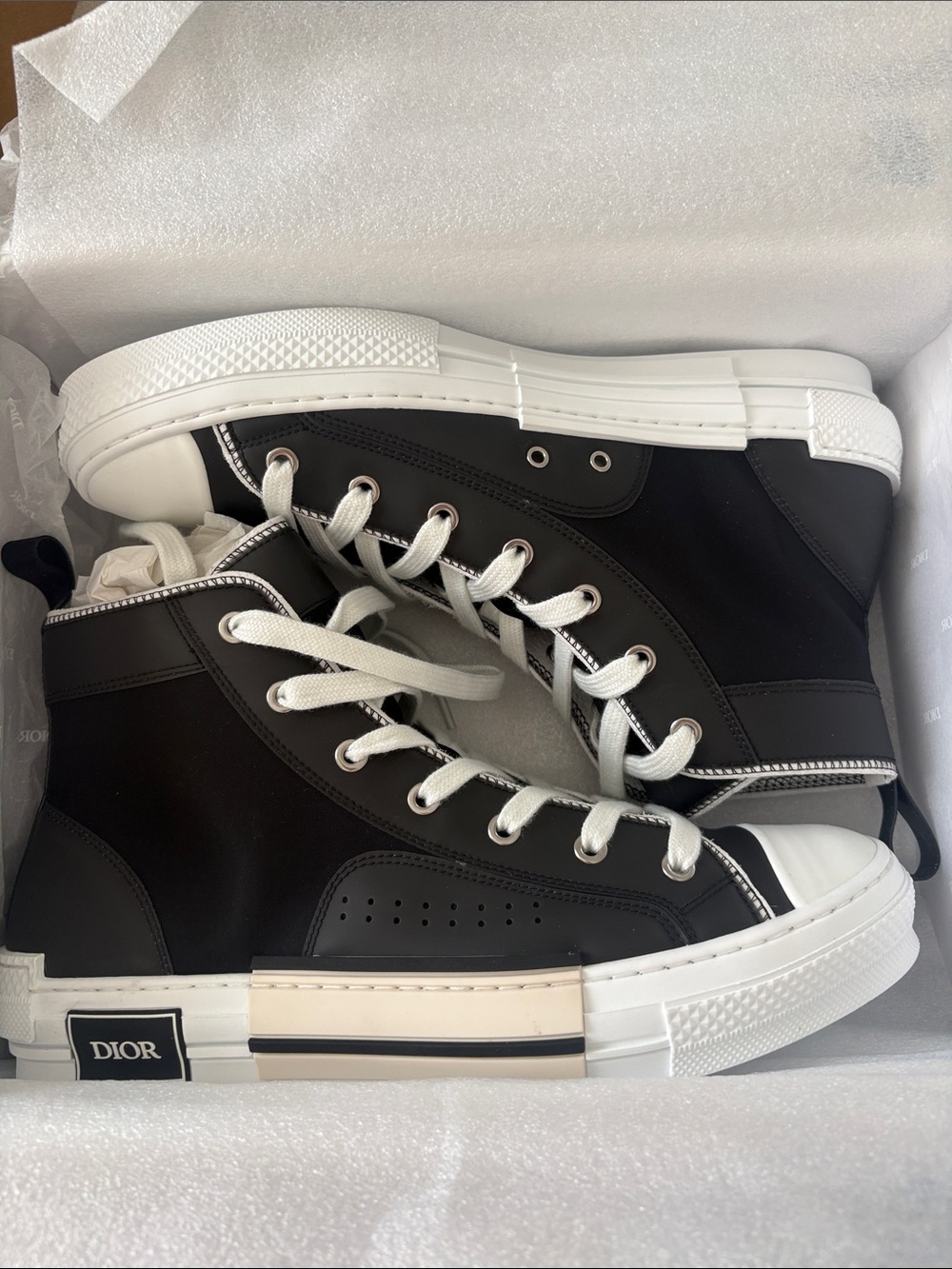 Dior Black and White High-Top Sneakers